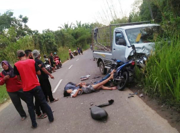 Korban tabrakan maut di Desa Bajubang Laut.